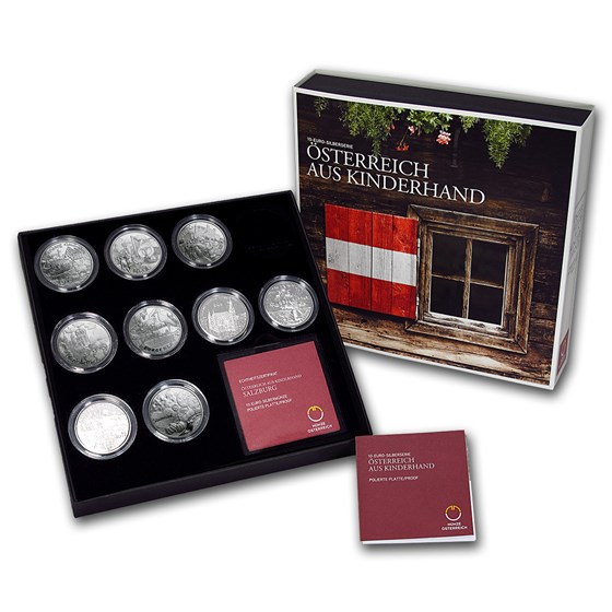 2012-2016 Austria 9-Coin Silver Piece by Piece Proof Set 2012-2016 Austria 9-Coin Silver Piece by Piece Proof Set